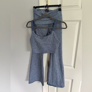 Aerie Blue Boot Cut Pants & Sports Bra Set